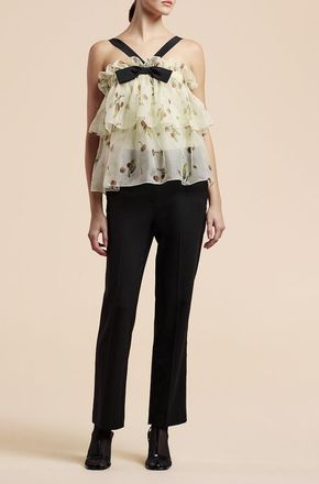 Rebecca Taylor Cherry Tiered Organza Top