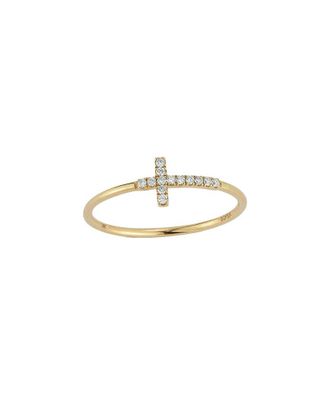 Nephora 14K 0.08 ct. tw. Diamond Sideways Cross Ring