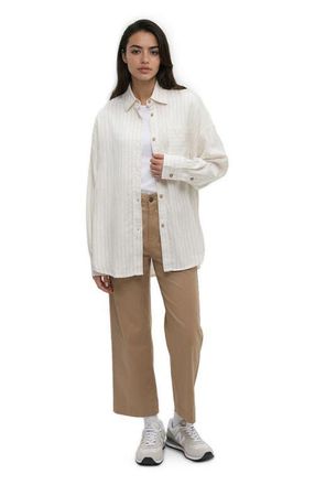 tentree West End Shirt in Undyed/double Stripe at Nordstrom, Size X-Small