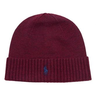 Polo Ralph Lauren Beanies, male, Red, Size: ONE SIZE Berretto a coste