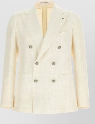 Tagliatore linen blend double-breasted blazer