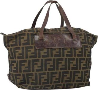 Fendi Pre-owned Handbags, female, Brown, Size: ONE SIZE Pre-owned Canvas Handbag