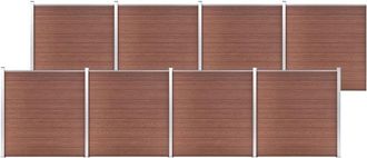 vidaXL Valla De Jard&iacute;n De Wpc Marr&oacute;n 1391x186 Cm Vidaxl