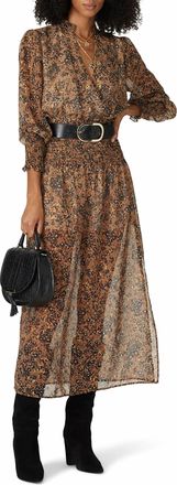 Waverly Grey Speckle Shimmer Midi Dress In Brown