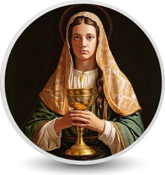 OEM Moneda De Plata De 1 Oz De La Santa Mujer Con C&aacute;liz