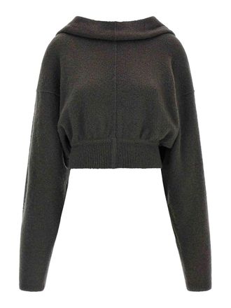 Rick Owens Grey Tower Pull Cashmere Hoodie