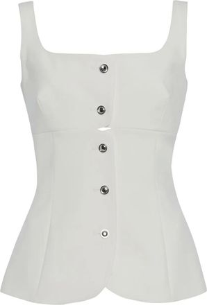 Rosetta Getty Top con scollo squadrato - Bianco