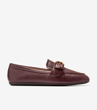 Cole Haan Womens Grand Ambition Alette Buckle Loafers - Red Size 10.5