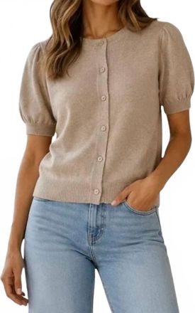 Dylan Womens Blaire Crewneck Cardigan In Fawn