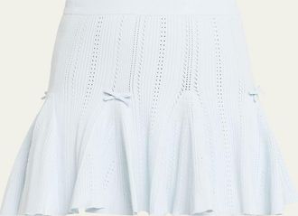 LoveShackFancy Meryl Rib Pointelle Mini Skirt