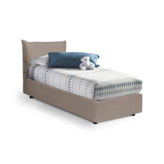 Dmora Talamo Italia - Cama Individual Marianna, Cama Contenedor Con Tapizado En Ecopiel, 100% Made In Italy, Apertura Lateral, Con Colch&oacute;n 80x190 Cm Incluid