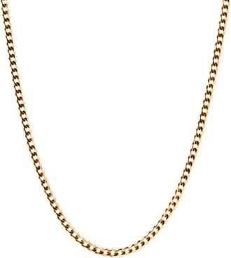 Pompeii3 14k Yellow Gold 24 Cuban Link Chain Mens Necklace 3mm Wide
