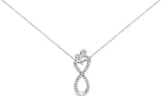 House of Brilliance Sterling Silver 1/4 Cttw Diamond Infinity Motif Pendant Necklace at Nordstrom