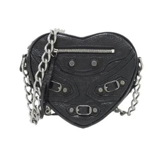 Balenciaga Pre-owned Cross Body Bags, female, Black, Size: ONE SIZE Pre-owned Le Cagole Heart Mini Lambskin Shoulder Bag