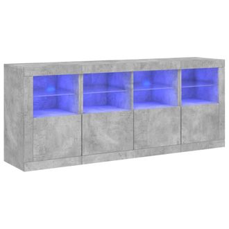 Berkfield Home Sideboard with LED Lights Concrete Grey 163x37x67 cm | Size: 163 x 37 x 67 cm