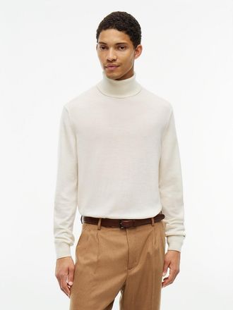 Tommy Hilfiger Mens New York Label Wool Turtleneck - Ivory Petal - L
