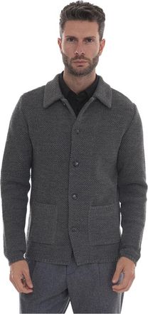 Paoloni Sweater Jacket - Heren - Vesten - Grijs - L - Wol - Truien & Vesten