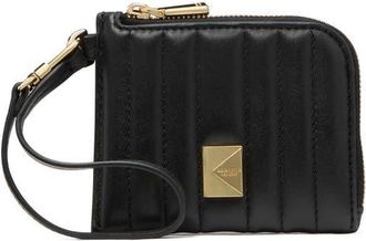 Kate Spade New York deco quilted leather card case in Black at Nordstrom