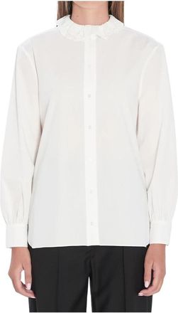 Saint Laurent Shirt van katoenpoplin - Dames - Overhemden - Wit - M - Katoen - Overhemden