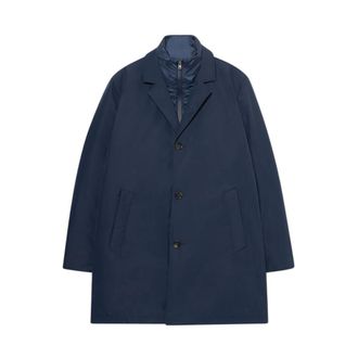 Brooks Brothers Technical Trench Coat - Heren - Mantel - Blauw - 2XL - Polyester - Jassen
