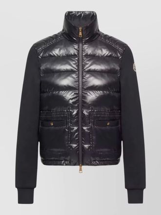 Moncler cotton zip sweatshirt nylon front panels