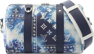 Louis Vuitton 2021s Bandana City Keepall crossbodytas met monogram - Blauw