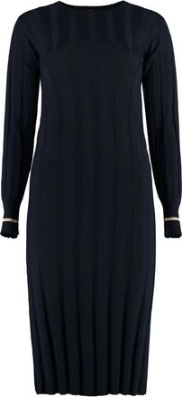 Max Mara Geribbelde jurk - Blauw