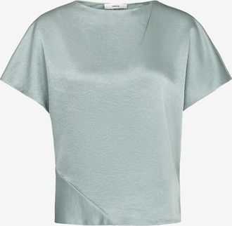 Vince Satin-Top mit kurzen Dolman-&Auml;rmeln