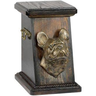 OEM Bulldog Franc&eacute;s - Urna Para Cenizas De Perro, Elegante Urna Con Estatuilla, Urna Conmemorativa Con Busto De Perro De Art-dog