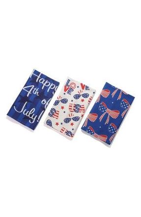 Tiramisu All-American Style Set of 3 Cotton Waffle Kitchen Towels in Red/Blue at Nordstrom Rack