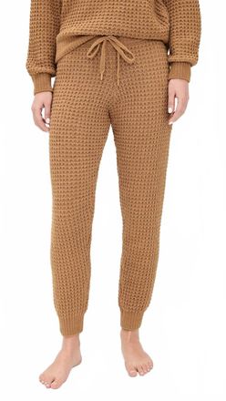 PJ Salvage Chenille Cozy Waffle Pant In Carmel