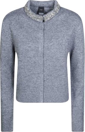 Pinko Colonia Cardigan - Dames - Vesten - Grijs - M - Katoen - Truien & Vesten
