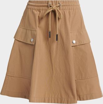 Moncler Cotton-Blend A-Line Mini Skirt