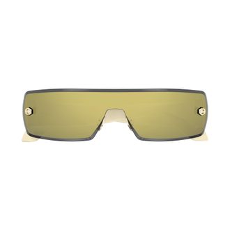 Alaia Aa0083s Rectangular Shield Sunglasses with Translucent Temples