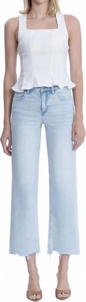 Flying Monkey Aileeah High Rise Slim Wide Leg Denim Jeans In Light Wash