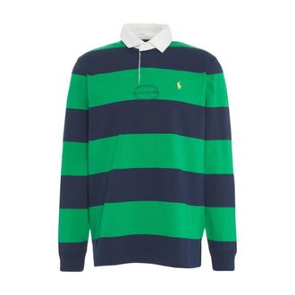 Polo Ralph Lauren Tops, Heren, Veelkleurig, S, Katoen, Blauwe Polo met Lange Mouwen Classic Fit