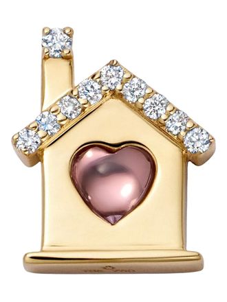 Loquet London 18K yellow gold Home diamond and sapphire charm