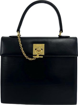 Celine Black Leather Handbag Tote Bag (Pre-Owned)
