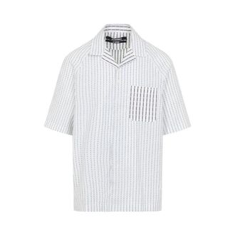 Jacquemus Romarin Short Sleeve Shirt - Heren - Korte mouwen Overhemden - Blauw - S - Katoen - Overhemden