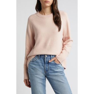Treasure & Bond Crewneck Raglan Cotton Blend Sweater in Pink Smoke at Nordstrom Rack, Size Xx-Small