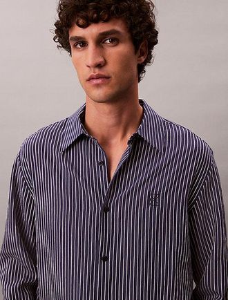 Calvin Klein Gestreept relaxed button-down overhemd van viscosemix