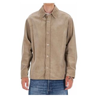 A.P.C. Beige Corduroy Overshirt - Heren - Zomerjassen - Beige - XL - Katoen - Jassen