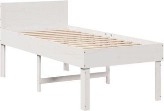 vidaXL Vidaxl - Estructura De Cama Sin Colch&oacute;n Madera Maciza Blanca 90x190 Cm