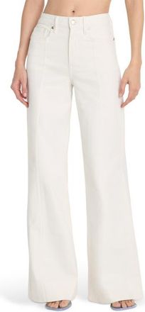 Good American Good Waist High Waist Wide Leg Palazzo Jeans in Cotton White at Nordstrom, Size 10