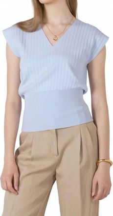 Dex Clothing Pleat Lightweight Effect Sweater In Sky Blue
