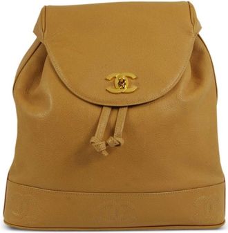 Chanel 1995 Triple CC backpack - women - Caviar Leather - One Size - Yellow