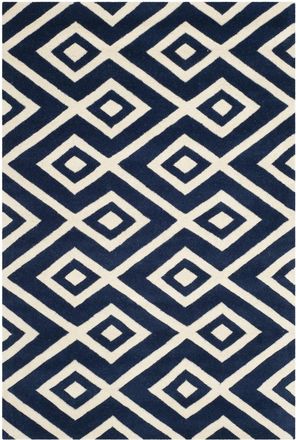 Safavieh Alfombra Lana Blu Scuro/Neutrale 152 X 244 cm