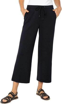 Liverpool L.A. Womens Liverpool Los Angeles Pants Black Stretch Wide Leg Cropped JDM2699