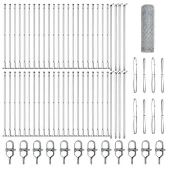 Berkfield Home Hexagon Fence 0.6x100 m Galvanised Steel in Silver