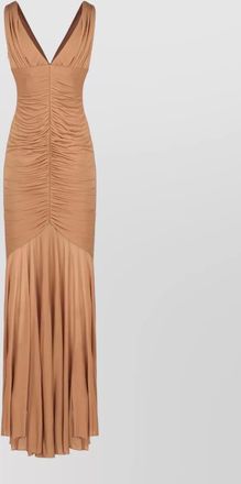 Giuseppe Di Morabito draped v-neck flared maxi dress